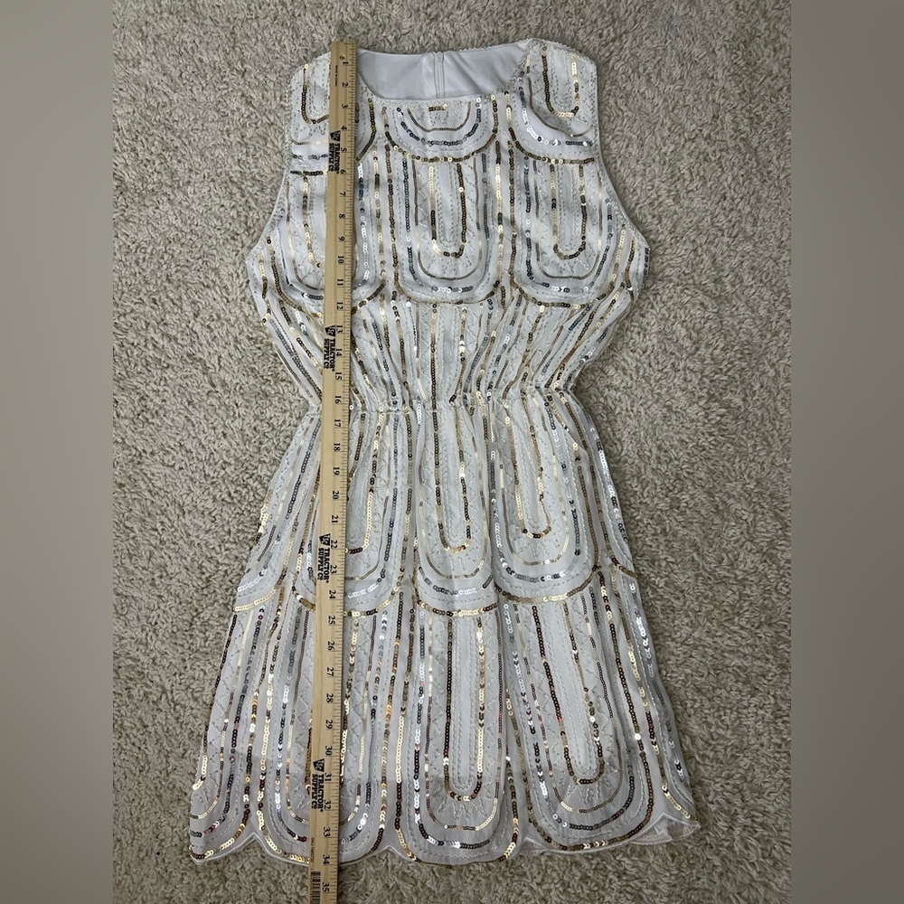 Women’s White and Gold 1920s Cocktail Dress NWOT - Picture 8 of 8